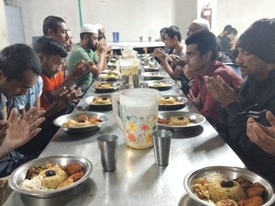 Iftar and prayer together on the first day of Ramadan   Previous